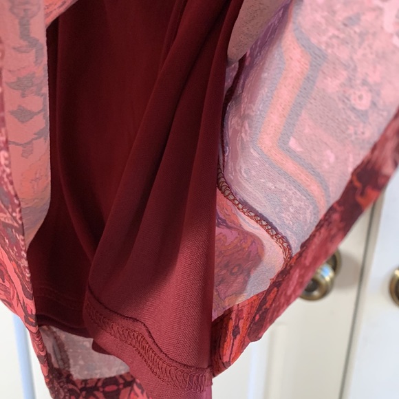 Bohemian multicolor pink bell sleeve hippie dress by Runaway heart size 8 - Picture 5 of 8